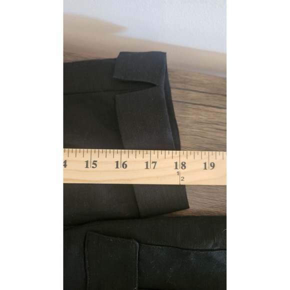 Tahari Womens Black Linen Blend Safari Shirt Jacket Size 8 Petite Black Button - Picture 7 of 8